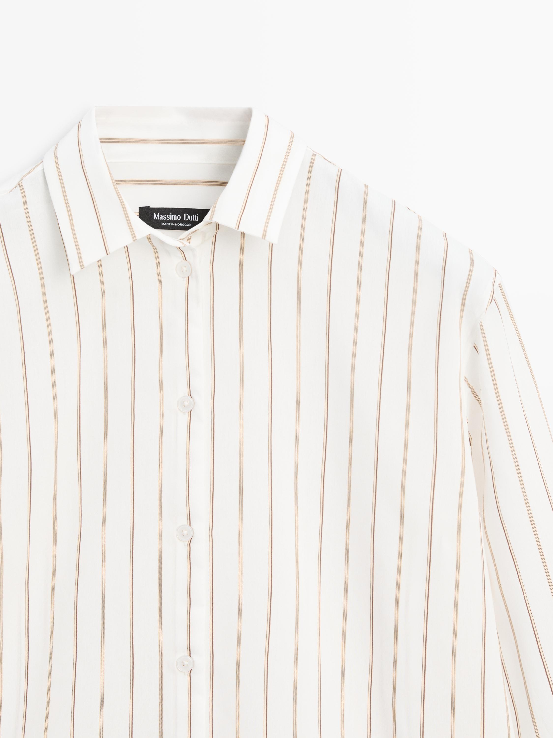 Flowing tricolor striped shirt
